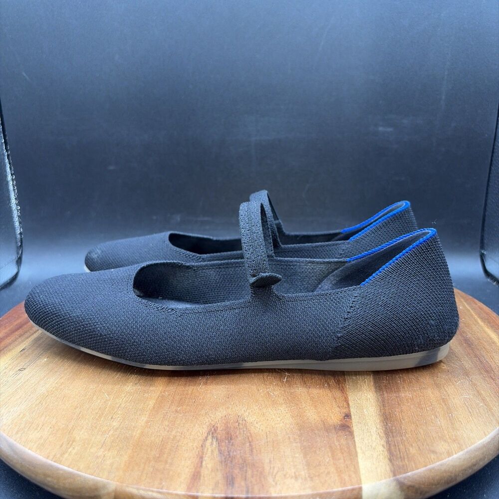 Rothy's The Square Mary Jane Womens Size 6.5 Flats Navy Knit Slip On Shoes
